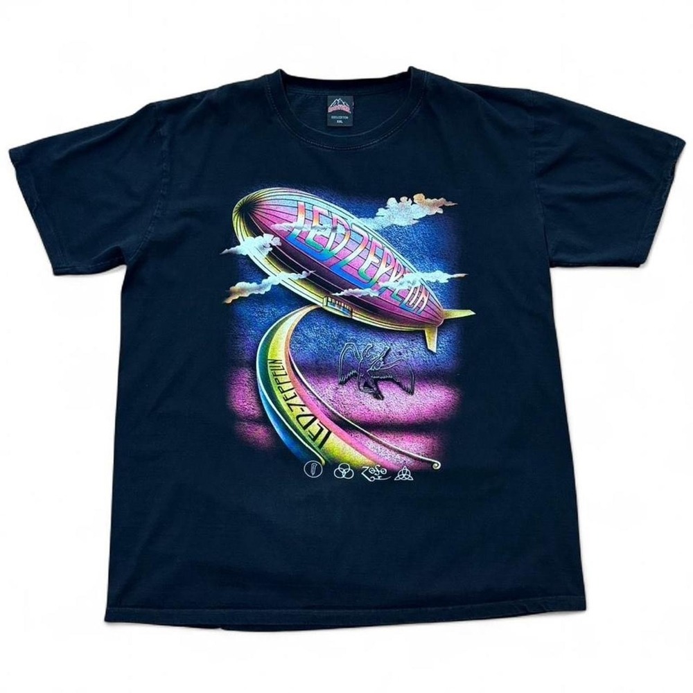 Y2K Led Zeppelin Blimp Icarus Swan Graphic Rock Band Music Merch T-Shirt XXL